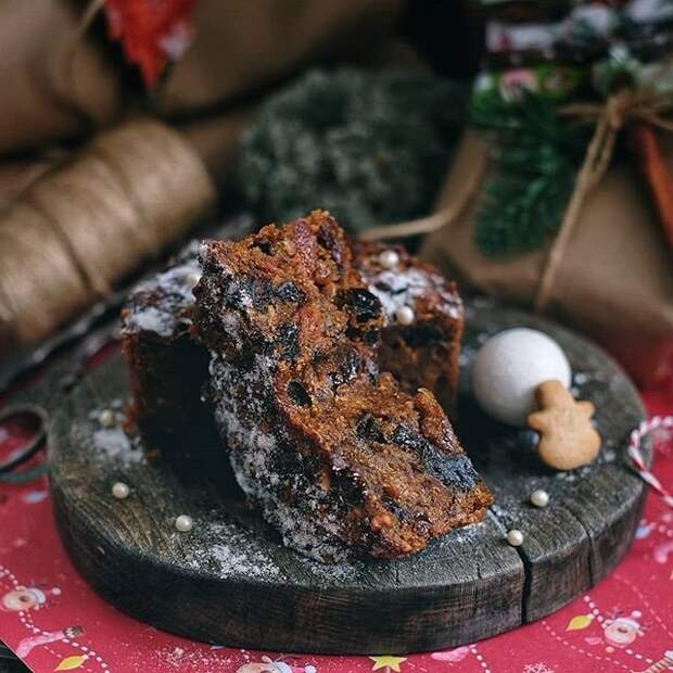 Рождественская выпечка: насыщенный и ароматный фруктовый кекс