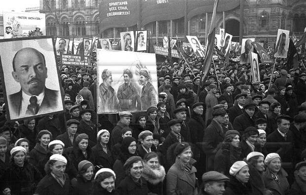 1940 год 7 ноября, СССР, демонстрация, застолье, парад, революция