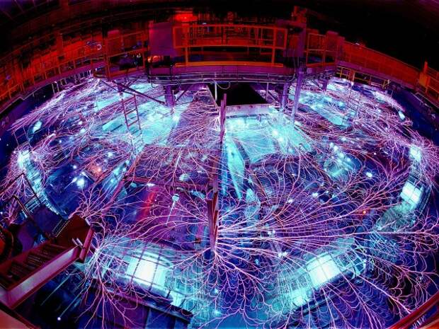 Sandia Labs' multimillion-amp pulse generator, the Z machine, is being used in the race to achieve fusion.