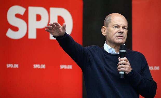 Кандидат в канцлеры ФРГ от партии SPD Олаф Шольц