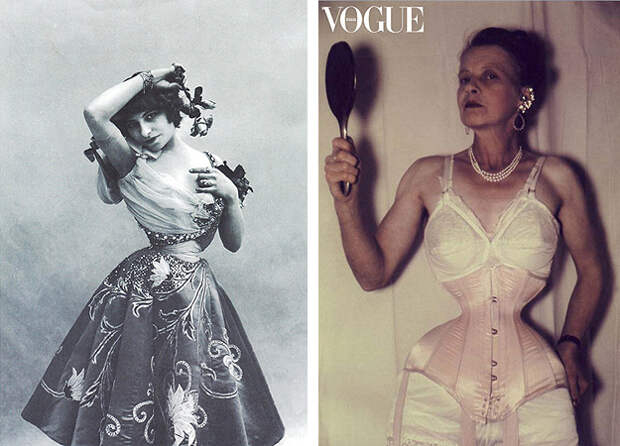 Справа: Полин Полер, слева: съtмка итальянского Vogue
