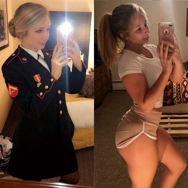 Красивые девушки в униформе и без неё