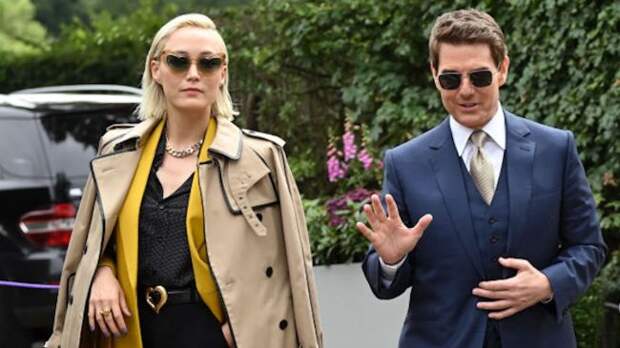 mission impossible co stars pom klementieff and ton cruise at wimbledon