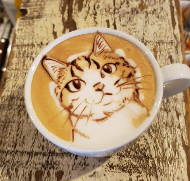 Потрясающие картины на кофе