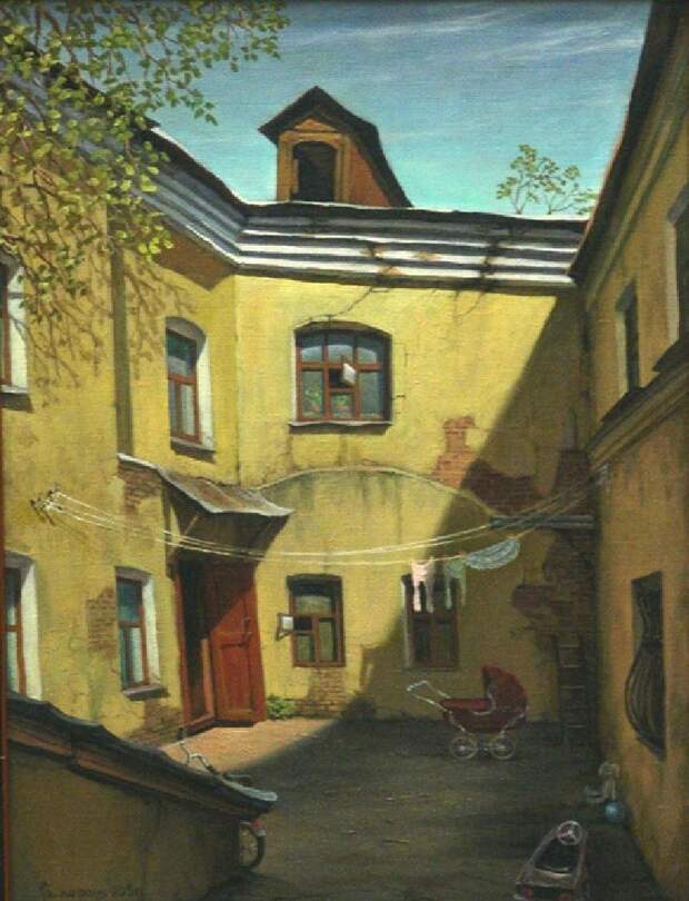 Дворик в Съезжинском переулке владимир парошин, дворики, дворы детства, детство, искусство, картины
