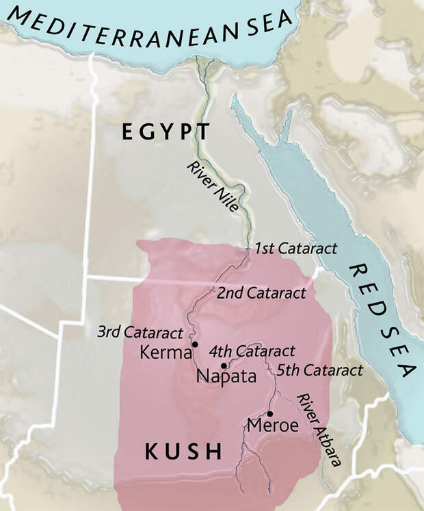 Карта царства Куш. educatinghumanity.com - Владычицы земли «чёрных фараонов» | Warspot.ru