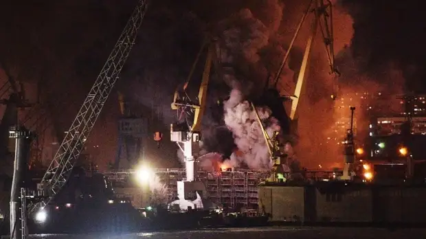 После пожара на «Северной верфи» в Петербурге возбудили уголовное дело