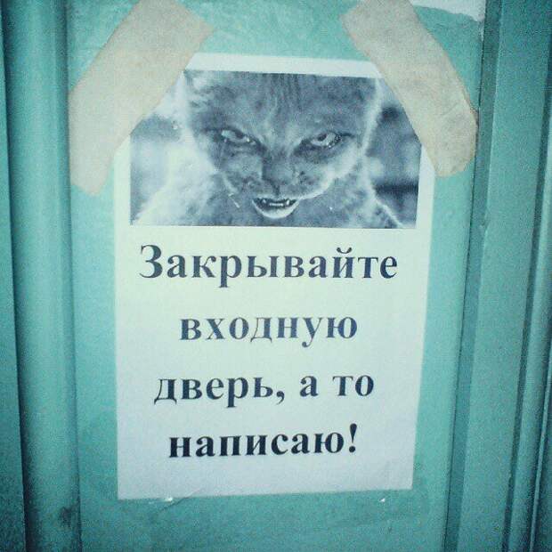 Соседи делятся впечатления о проживании друг с другом Соседи делятся впечатления о проживании друг с другом записка, объявление, подъезд, прикол, соседи, юмор