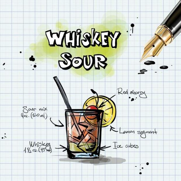 Коктейль "Whiskey Sour" 15 коктейлей на все случаи жизни