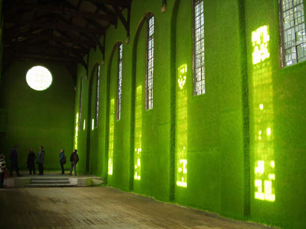 Зеленые стены.