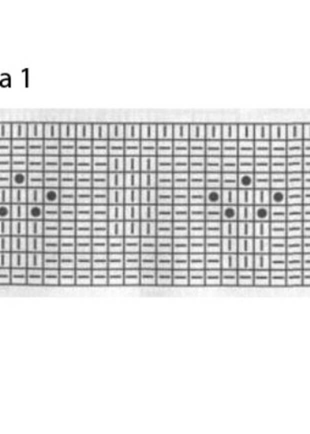 Схема 1 к вязаному платью "Виноградная лоза"