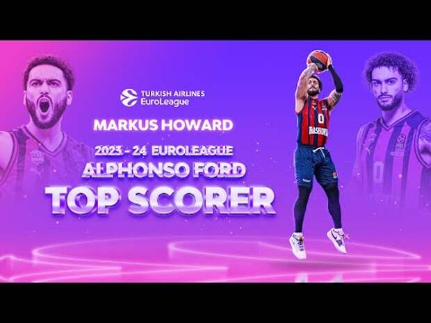 Маркус Ховард стал самым результативным игроком сезона Евролиги-2023/24 и установил рекорд по количеству набранных очков