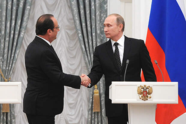 Франсуа Олланд и Владимир Путин