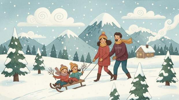 Названы самые популярные регионы России для зимних поездок с детьми