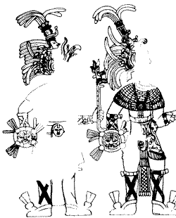 Фигуры правителей подземного царства Болоти-ку, рельефные изображения на стенах гробницы правителя.