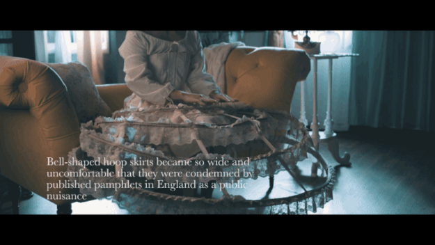 Hoop skirts, however, prevailed throughout the century and towards the mid to late 1700s, became so wide and uncomfortable that they were condemned by published pamphlets in England as being a public nuisance.