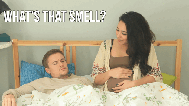 For example, you might have had some "pregnancy wind" (aka gas) at the worst possible time.